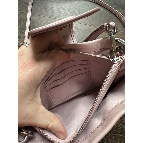 FOSSIL CARLY ZB7560 Convertible Crossbody Pink Leather MINI Bag Clutch Wristlet - Picture 7 of 16